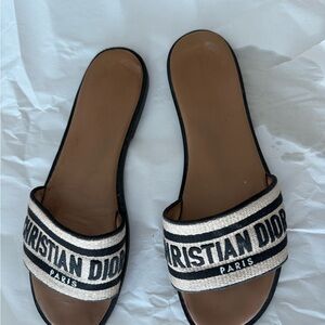 Dior Black and Cream Women's Sandals